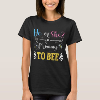 T-shirt Le genre mignon révèle Mommy bee mot art