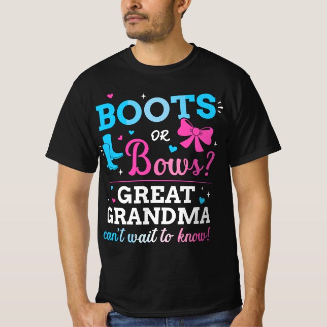 T-shirt Le genre révèle des bottes ou des arcs arrière gra (Devant)