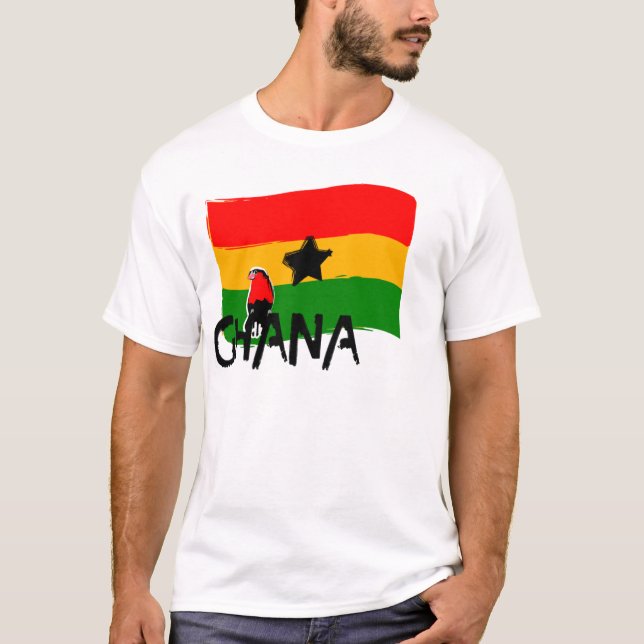 T-SHIRT LE GHANA (LIGNE DE DRAPEAU) (Devant)
