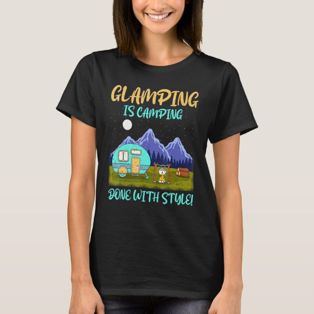 T-shirt Le glamping est du camping fait avec style camping (Devant)