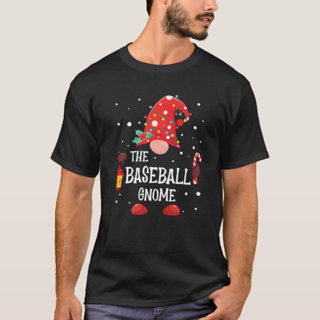 T-shirt Le Gnome De Baseball Matching Family Christmas Gno (Devant)