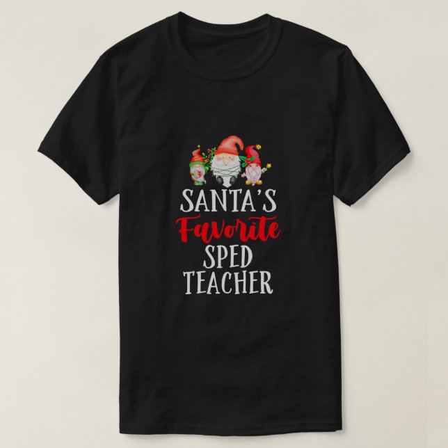 T-shirt Le gnome de Noël préféré de Santa pour professeur  (Design devant)