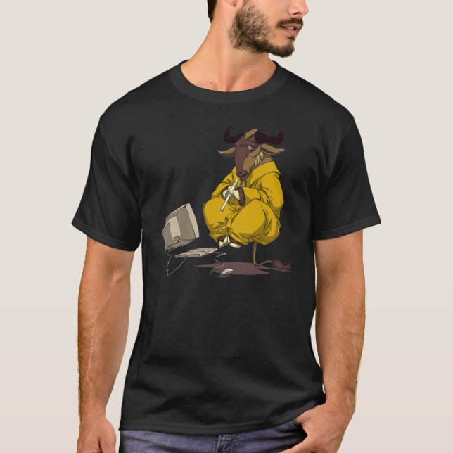 T-shirt Le gnou méditent font de la lévitation (Devant)