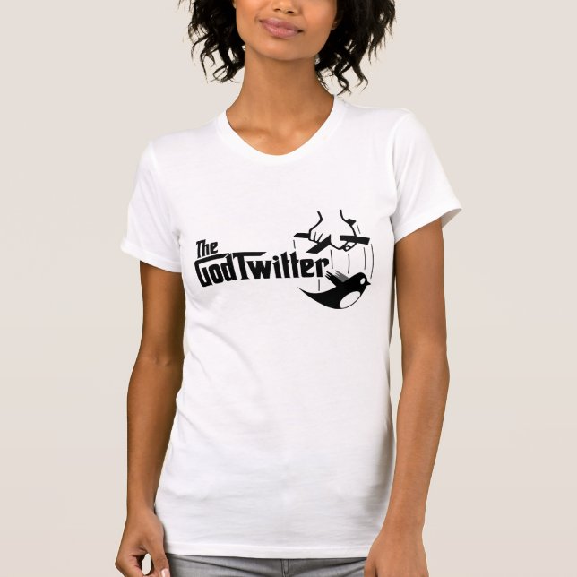 T-shirt Le GodTwitter - dames, blanches (Devant)