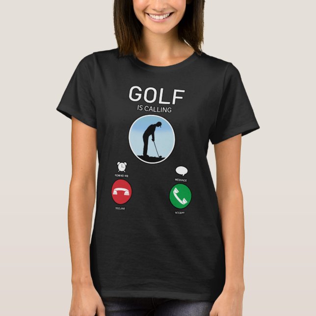 T-shirt Le golf appelle une interface d'appel téléphonique (Devant)