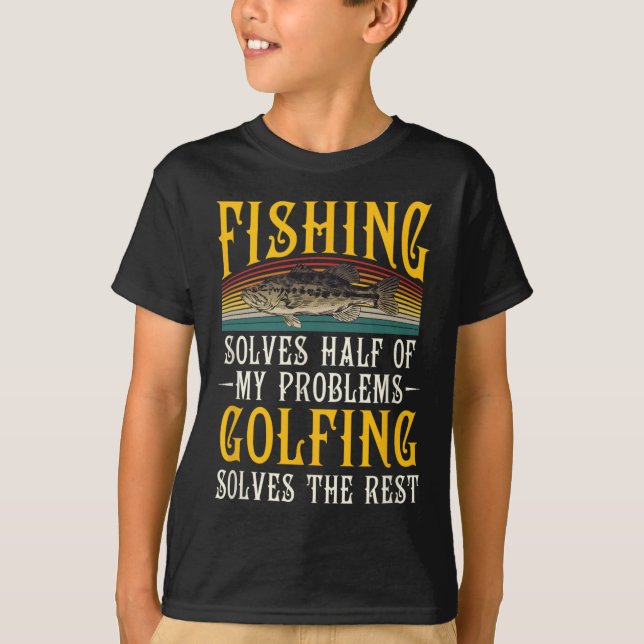 T-shirt Le Golf Résout Le Reste De Mes Problèmes Pêche Hob (Devant)