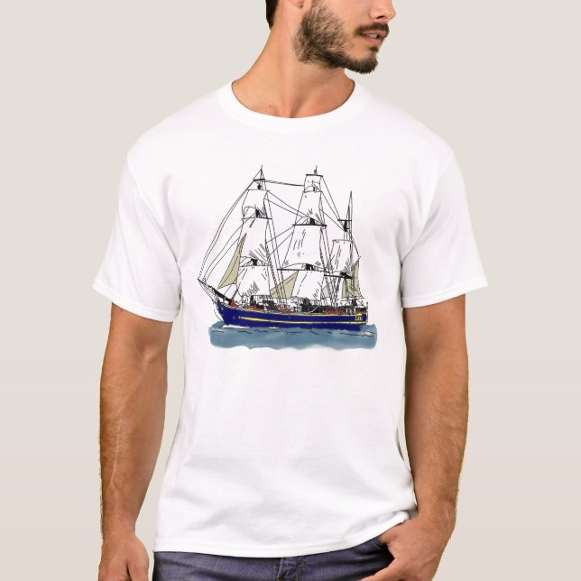 T-shirt Le grand bleu - bateau grand (Devant)