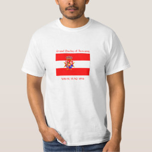T-shirt Le Grand-Duché de bannière blanche rouge de la