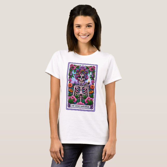 T-shirt Le Grand Gardener Funny Skeleton Tarot (Devant entier)