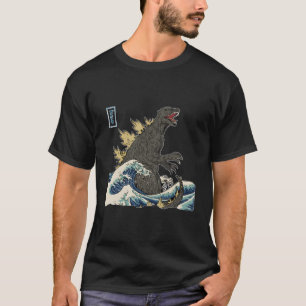 T-shirt Le grand monstre au large de Kanagawa #Teamgodzill