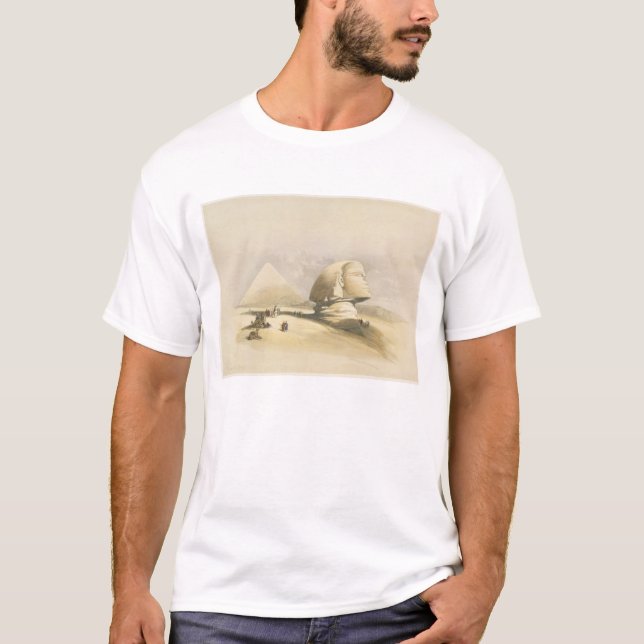 T-shirt Le grand sphinx et les pyramides de Gizeh, de "E (Devant)