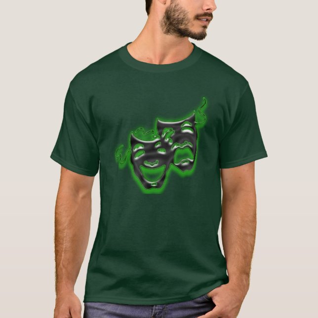 T-shirt Le grand vert au néon masque la longue douille T (Devant)
