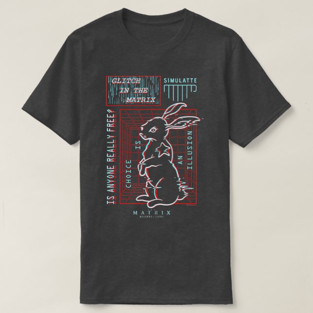 T-shirt Le griffon de lapin blanc matriciel (Design devant)