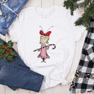 T-shirt Le Grinch Cindy-Lou Qui - Tenir un Sucre de cann