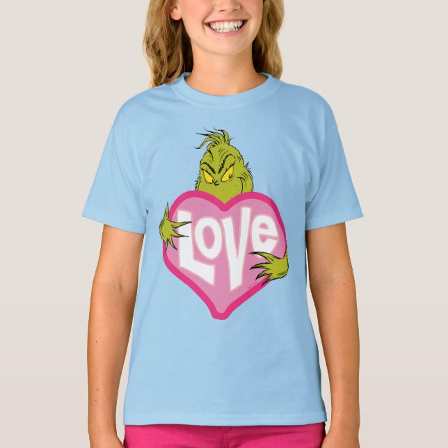 T-shirt Le Grinch | Cœur rose amour (Devant)