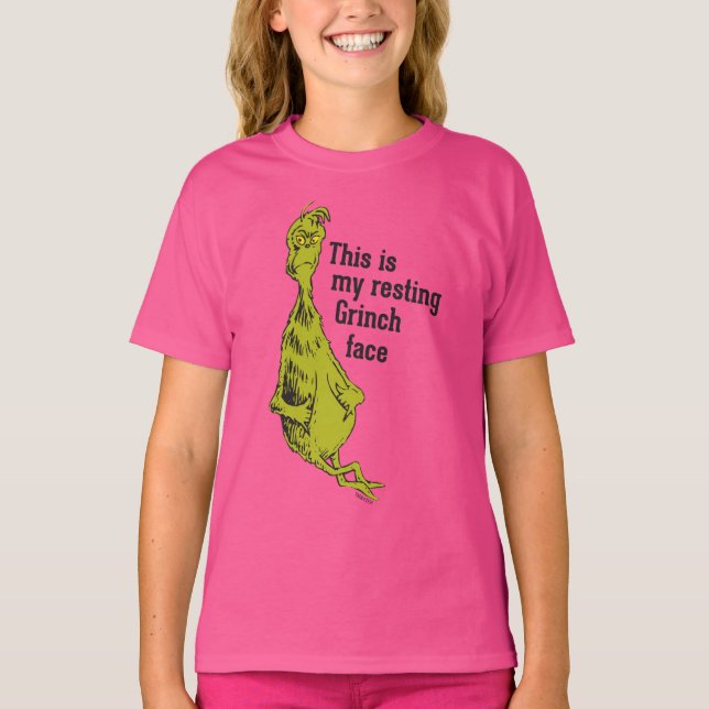 T-shirt Le Grinch | Drôle de visage de Grinch au repos (Devant)
