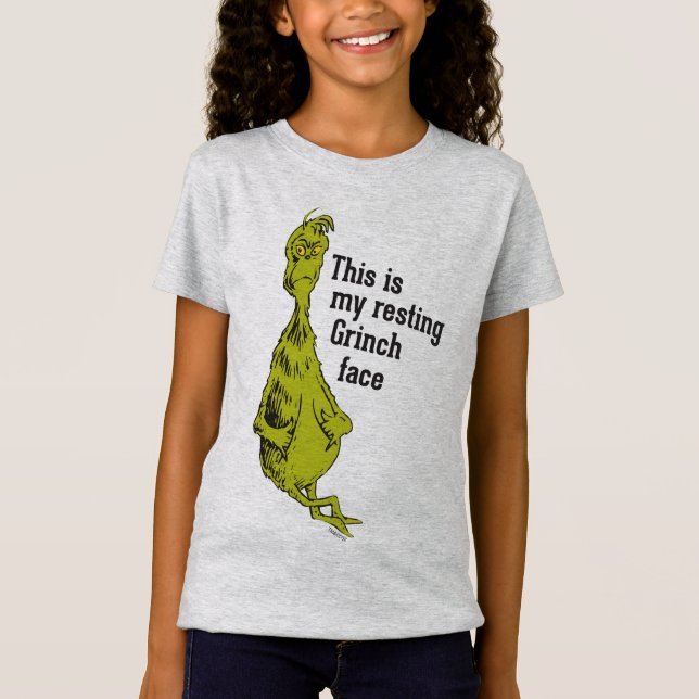 T-Shirt Le Grinch | Drôle de visage de Grinch au repos (Devant)