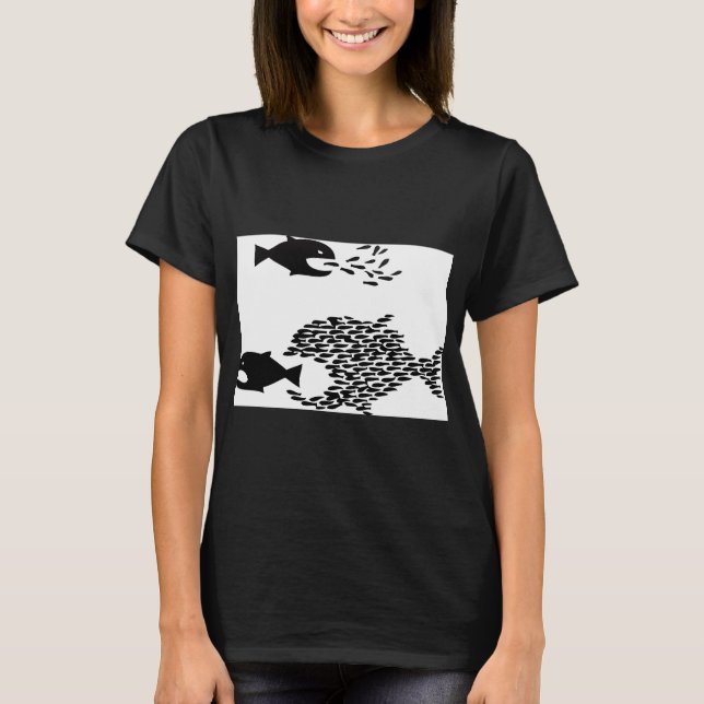 T-shirt Le gros poisson mange le petit (Devant)