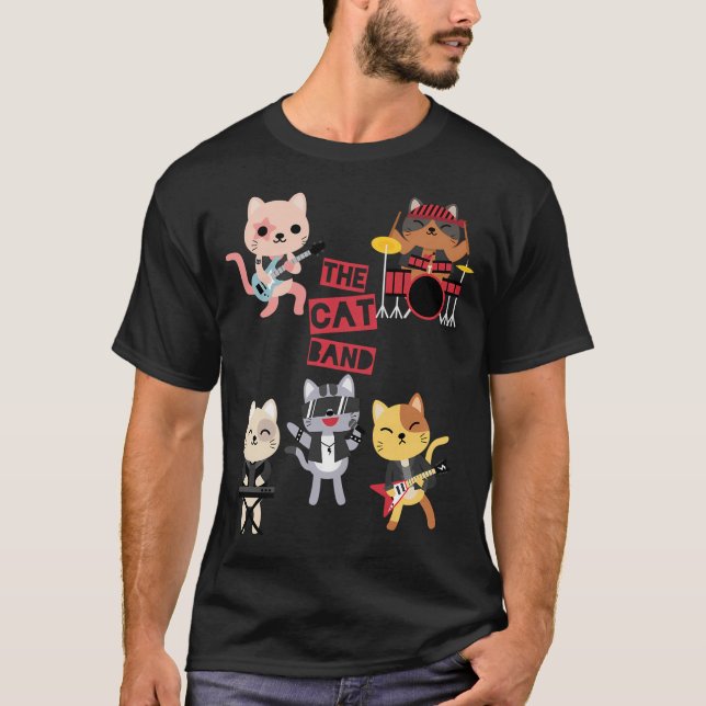 T-shirt Le groupe de chat (Devant)