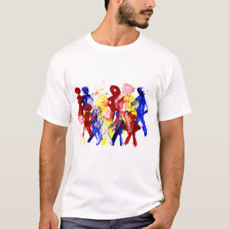 T-shirt Le groupe du bâton debout figure la peinture de