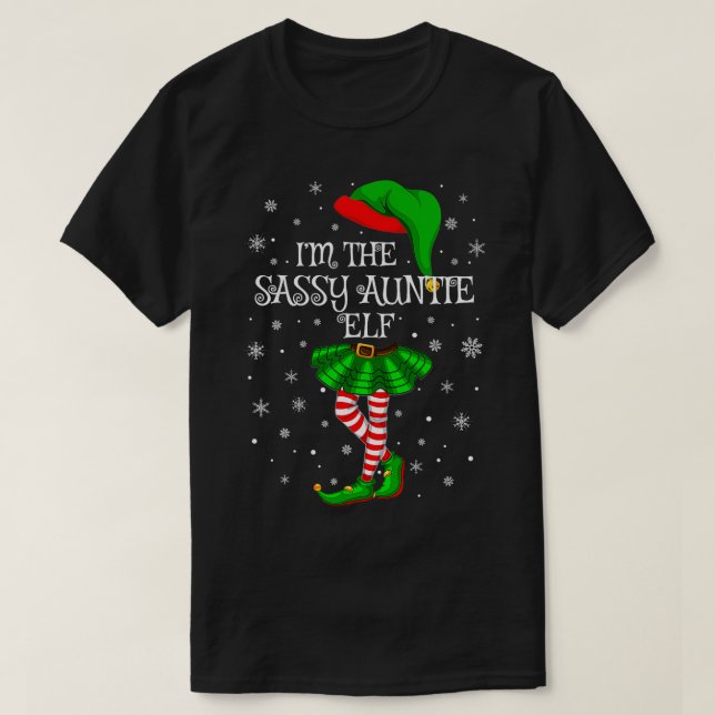 T-shirt Le Groupe Familial Im La Sassy Auntie Elf Chri (Design devant)