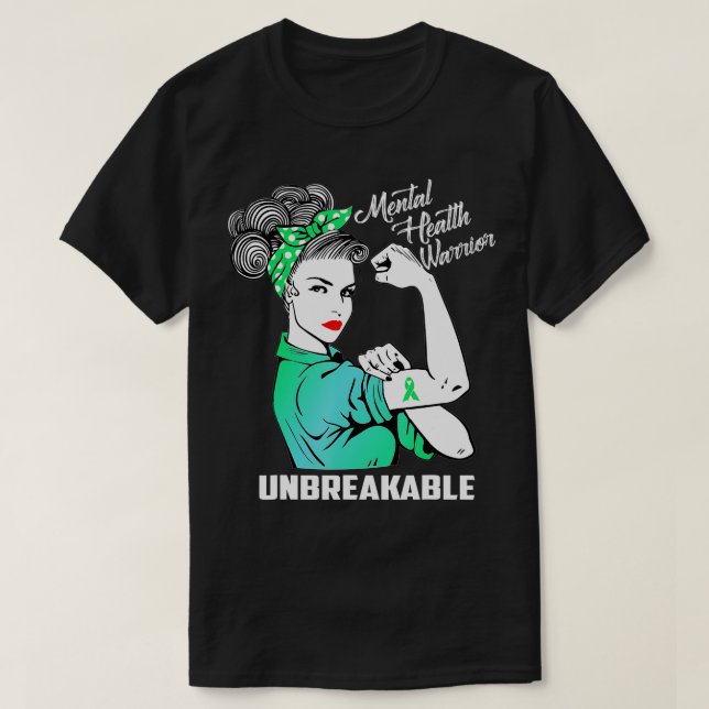 T-shirt Le guerrier de la santé mentale indestructible - M (Design devant)