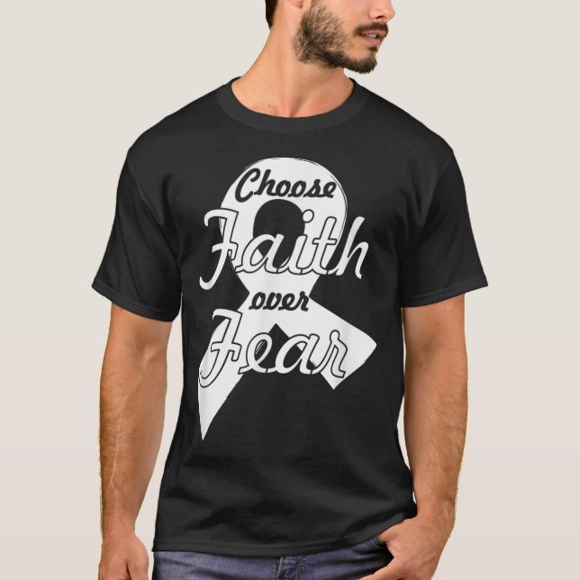 T-shirt Le guerrier du cancer du poumon Christian dit blan (Devant)