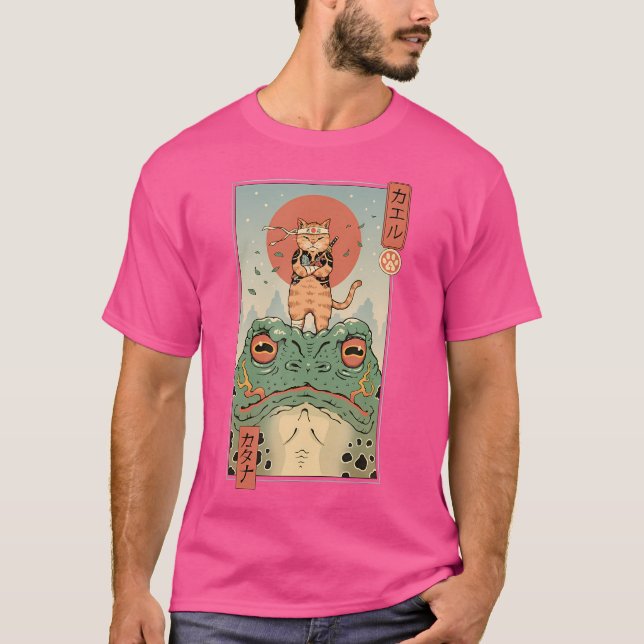 T-shirt Le Guerrier Du Chat Et La Grosse Grenouille (Devant)