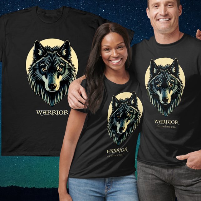 T-shirt Le guerrier du visage de loup beige peur nuage l'e (Créateur téléchargé)