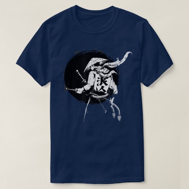T-shirt Le guerrier fantôme Samurai Anime Manga Bushido  (Design devant)