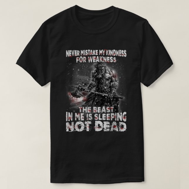 T-shirt Le Guerrier Viking N'A Jamais Mal Pris Ma Gentille (Design devant)