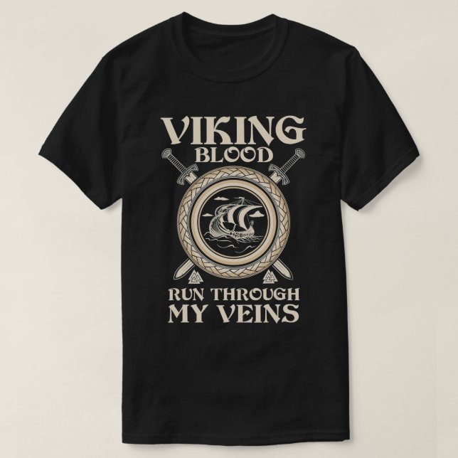 T-shirt Le guerrier viking Valhalla Nordic Odin Norse Vint (Design devant)