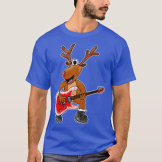 T-shirt Le guitariste de Noël Rudolf Le Reindeer Electric 