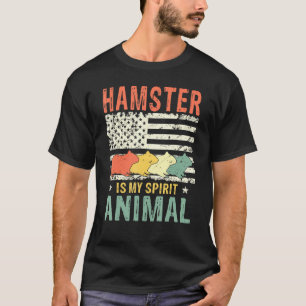 T-shirt Le hamster vintage est mon esprit animal drapeau a