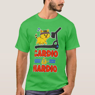 T-shirt Le Hardio Funny Kawaii Cat sur un tapis roulant
