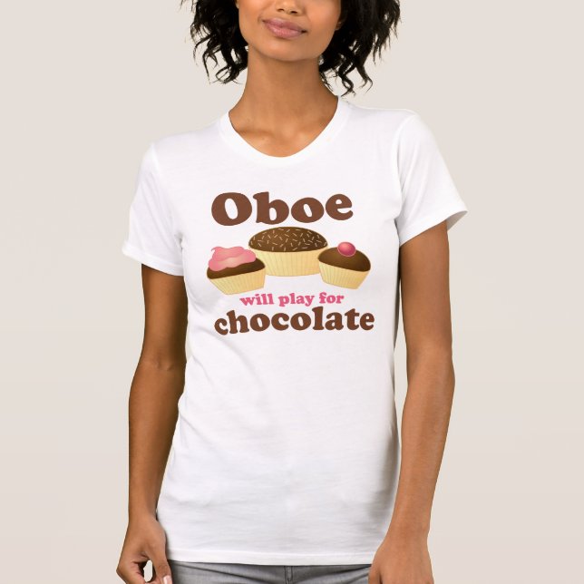 T-shirt Le hautbois jouera pour le chocolat (Devant)