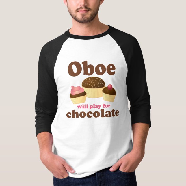 T-shirt Le hautbois jouera pour le chocolat (Devant)