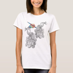 T-shirt Le henné artistique dessiné à la main