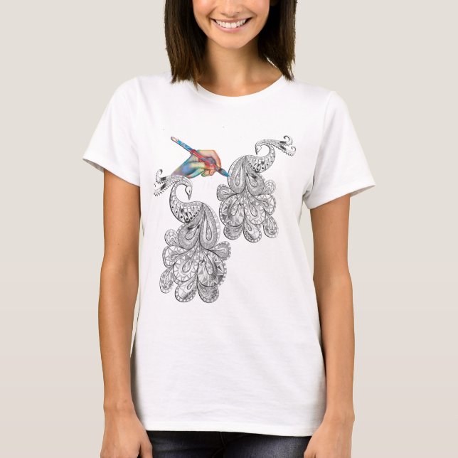 T-shirt Le henné artistique dessiné à la main (Devant)