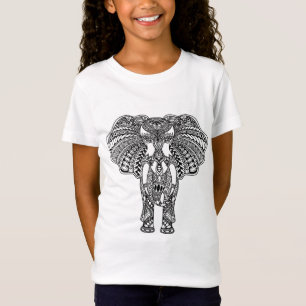 T-Shirt Le henné Mehndi a décoré l'éléphant d'Asie