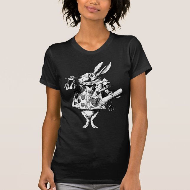 T-shirt Le héraut blanc de lapin a encré le noir (Devant)
