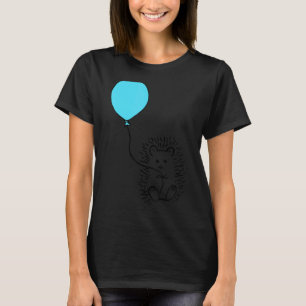 T-shirt Le Hérisson Avec L'Idée Bleue Balloon Pour Un Bir