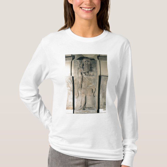 T-shirt Le héros Gilgamesh tenant un lion (Devant)