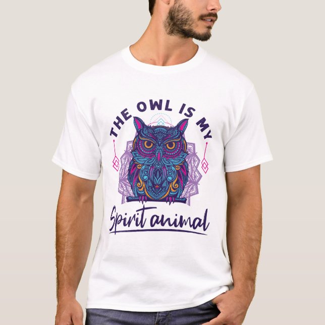 T-shirt Le hibou est mon animal d'esprit (Devant)