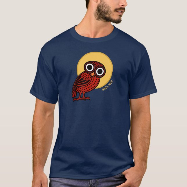 T-shirt Le hibou va bien avec ce mignon hibou athénien (Devant)