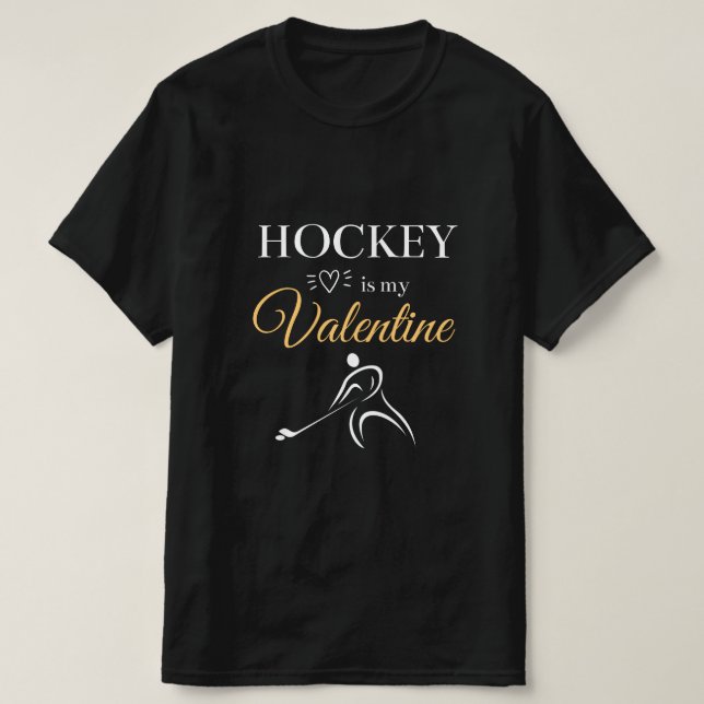 T-shirt Le Hockey est mon jeu romantique à la mode Valenti (Design devant)