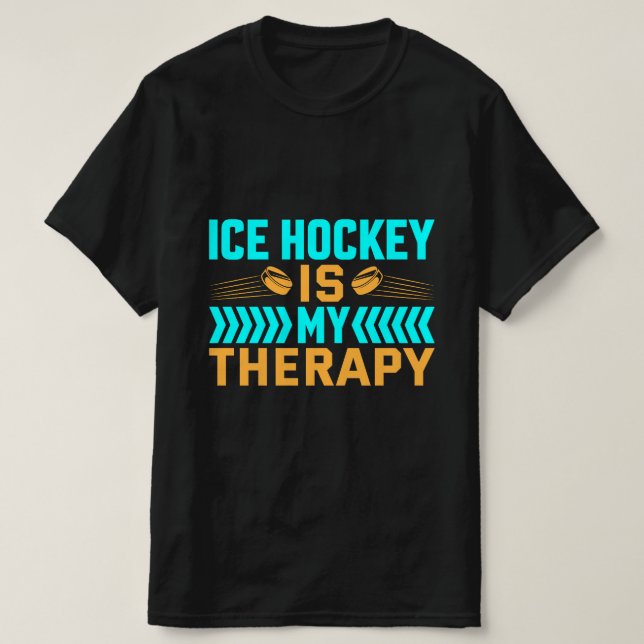 T-shirt Le hockey sur glace est ma thérapie (Design devant)