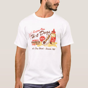 T-shirt Le hot-dog Cru-A dénommé la pièce en t