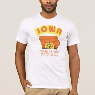 T-shirt Le "Iowa.  Venez pour le maïs, séjour t pour gens"