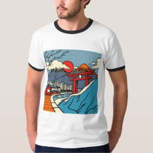 T-shirt Le Japon inspiré coloré